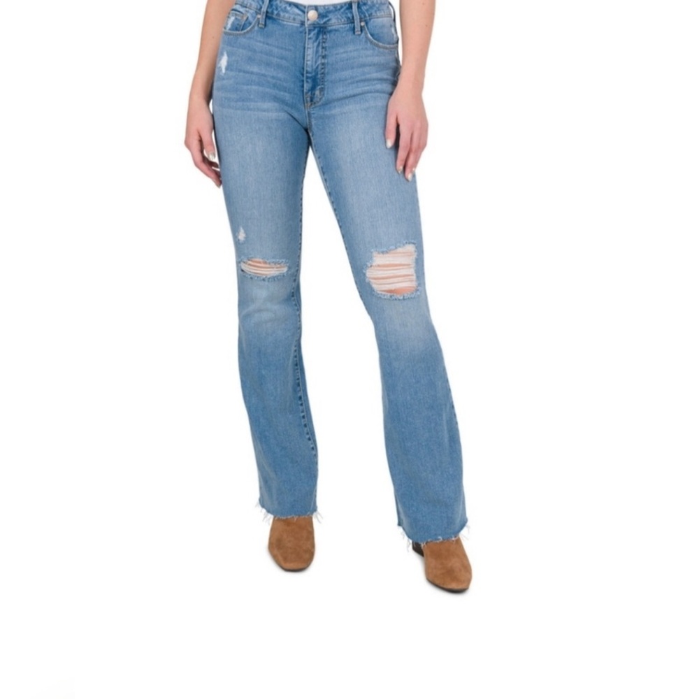 Seven7 Felicity High Rise Slim Flare Blue Jeans Size 12